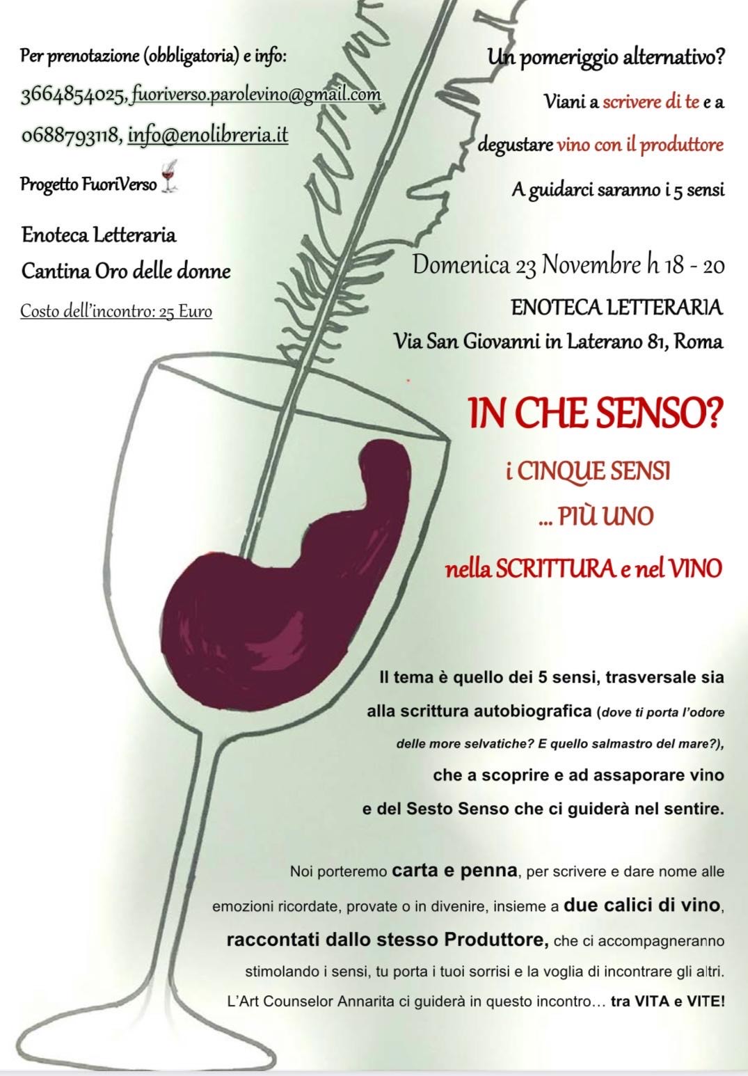IN CHE SENSO? I 5 SENSI NELLA SCRITTURA E NEL VINO