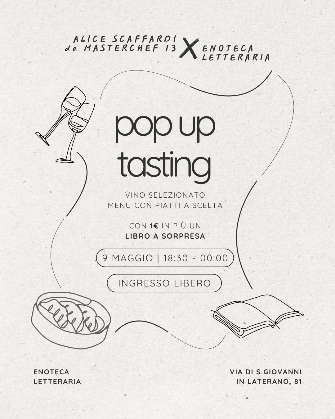 POP UP TASTING: Alice Scaffardi (da Masterchef 13) X Enoteca Letteraria